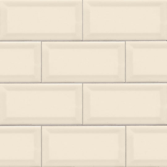 MS International Almond 3" x 6" Glossy Ceramic Beveled Subway Tile