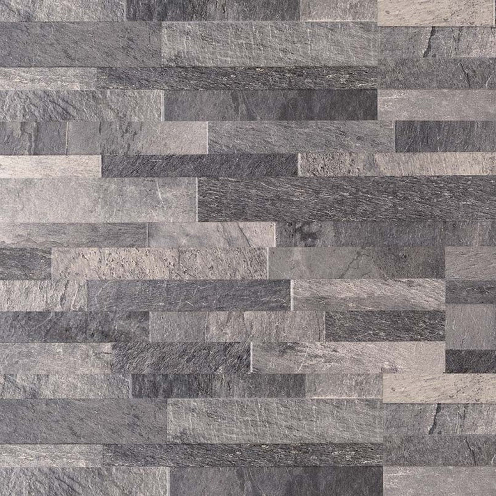 MS International Dekora Ardesia Black 6" x 24" Matte Glazed Porcelain Stacked Ledgerstone Panel