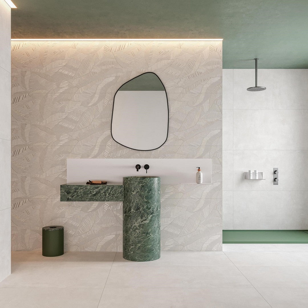 Tesoro-24-x-48-Tinsel-Rectified-Glossy-Porcelain-Leaf-Wall-Tile-White