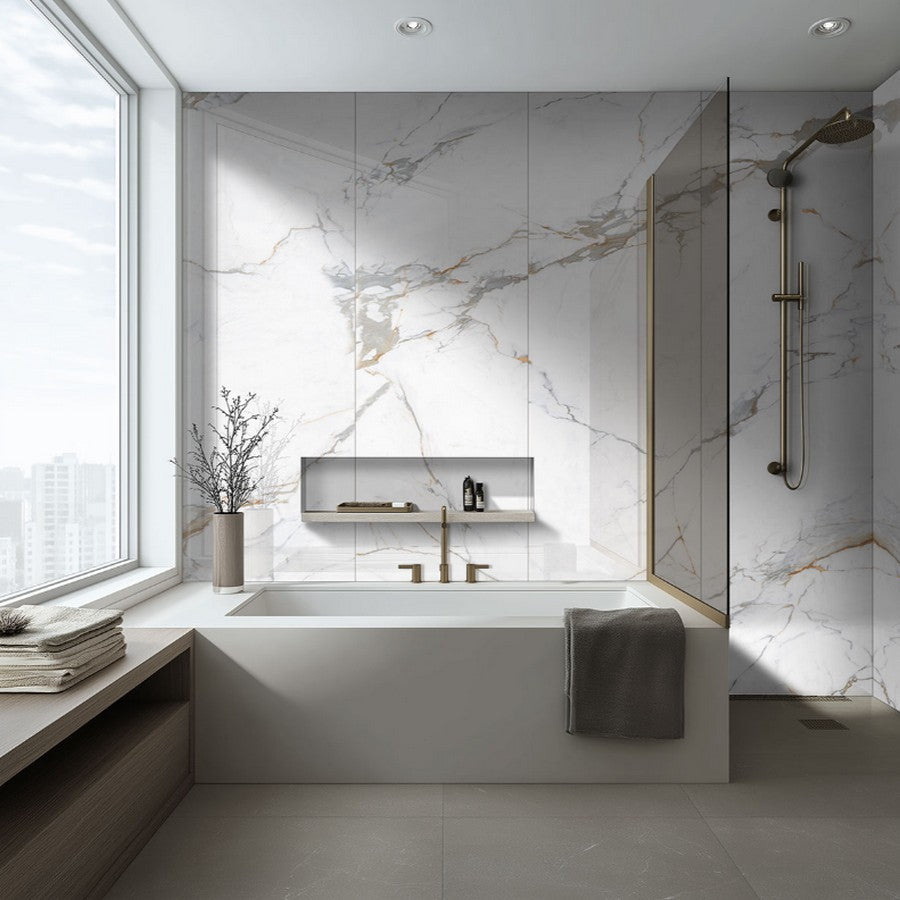 MS-International-32-x-72-Azure-Regal-Calacatta-Polished-Porcelain-Panel