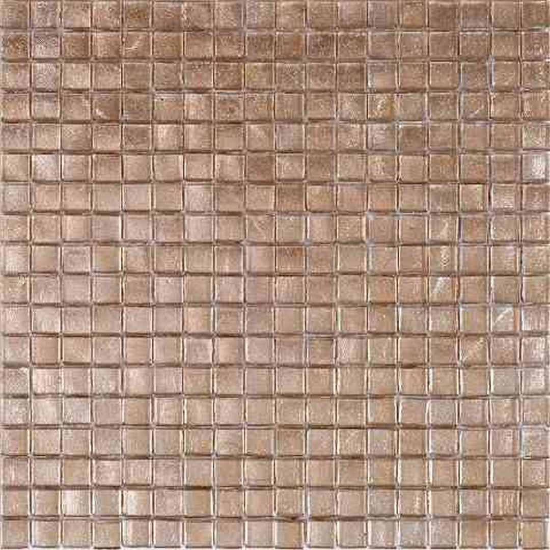 MiR Alma Solid Color 0.6" Nibble Beige 11.6" x 11.6" Glass Mosaic