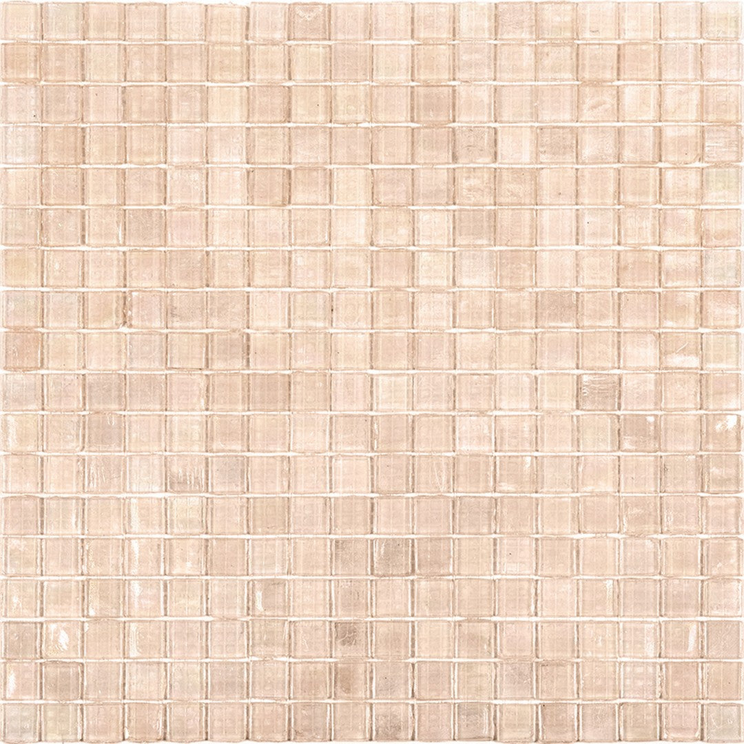 MiR Alma Solid Color 0.6" Nibble Beige 11.6" x 11.6" Glass Mosaic