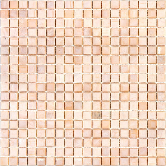 MiR Alma Solid Color 0.6" Nibble Beige 11.6" x 11.6" Glass Mosaic