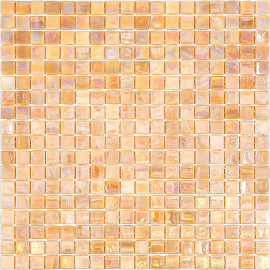 MiR Alma Solid Color 0.6" Nibble Beige 11.6" x 11.6" Glass Mosaic