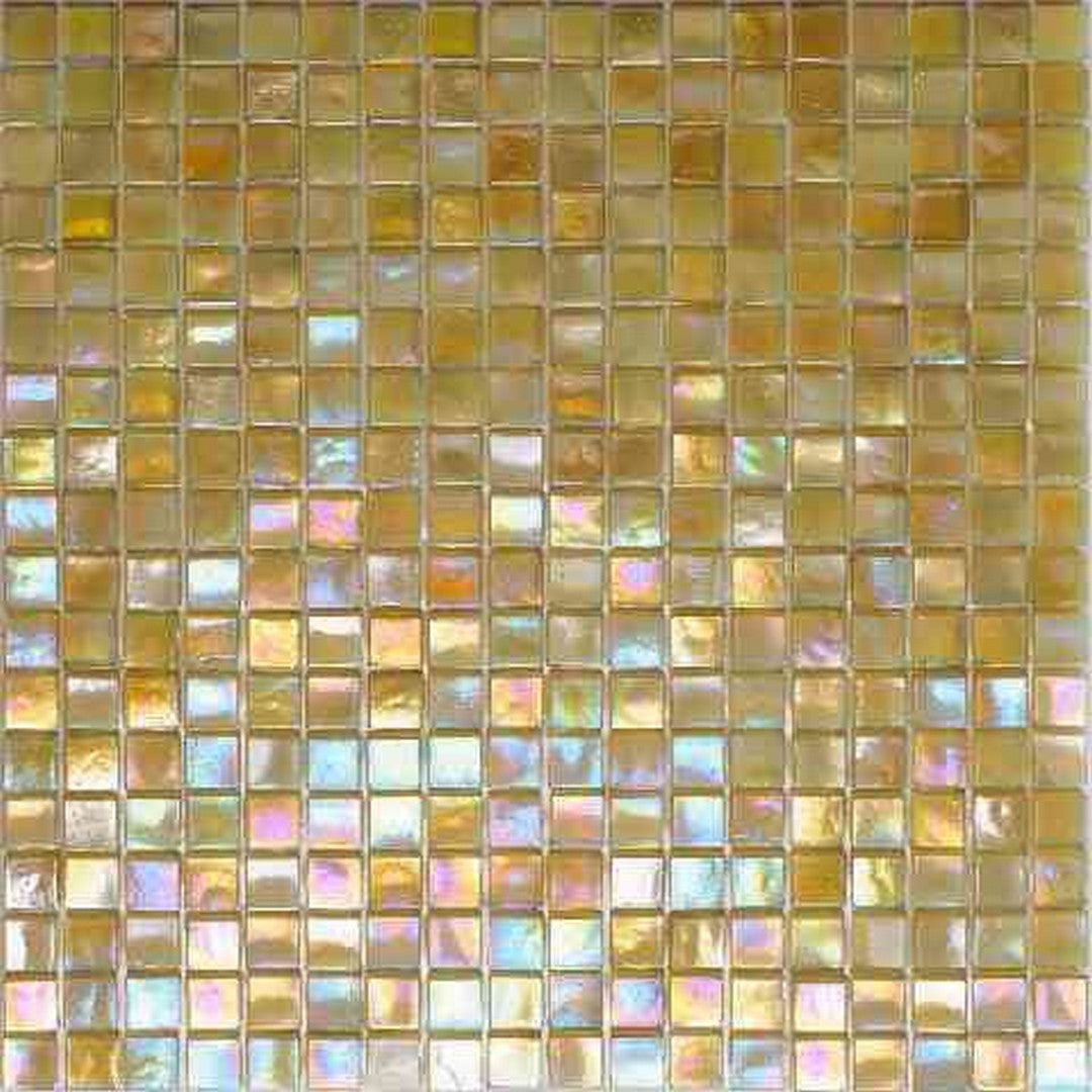 MiR Alma Solid Color 0.6" Nibble Beige 11.6" x 11.6" Glass Mosaic