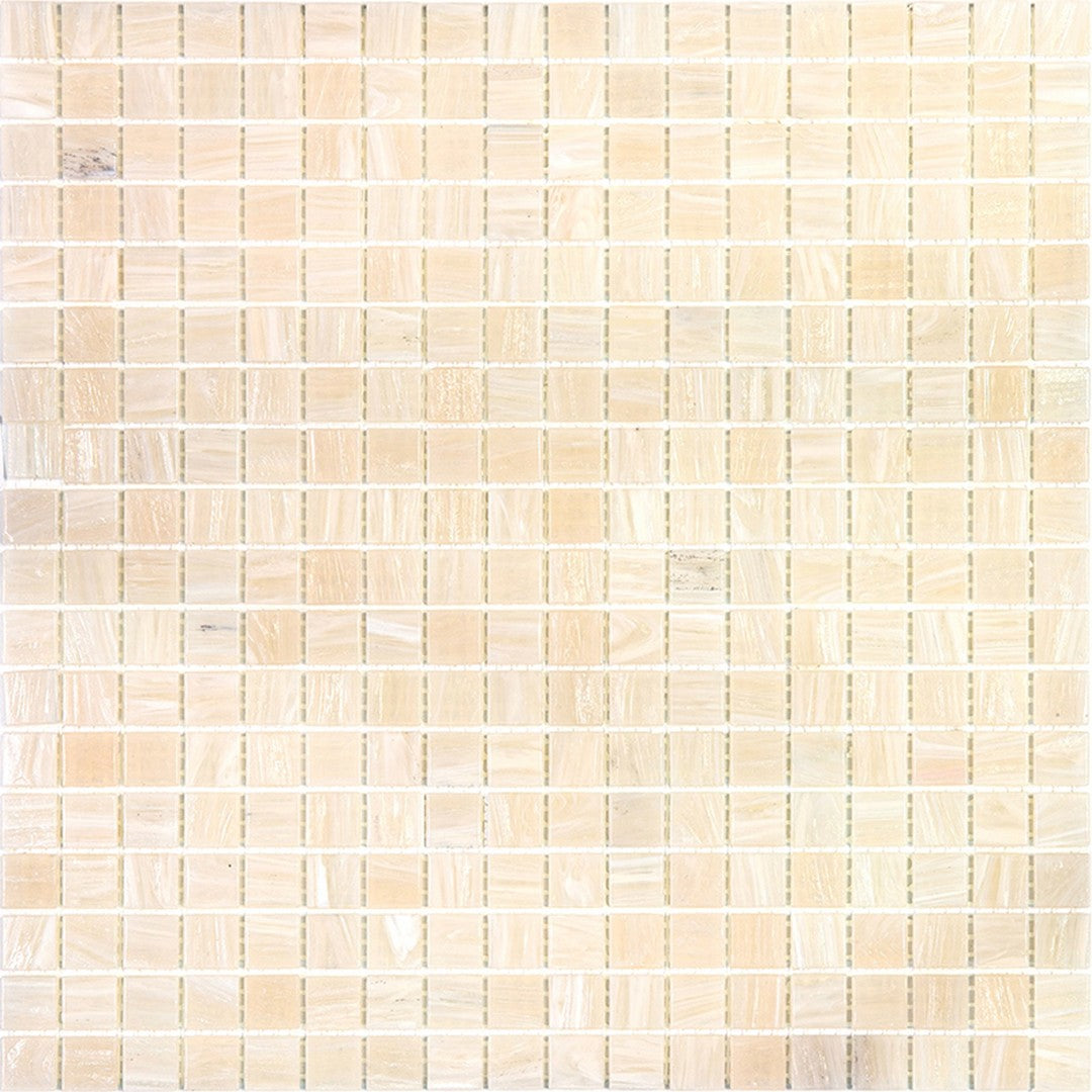 MiR Alma Solid Color 0.6" Nibble Beige 11.6" x 11.6" Glass Mosaic