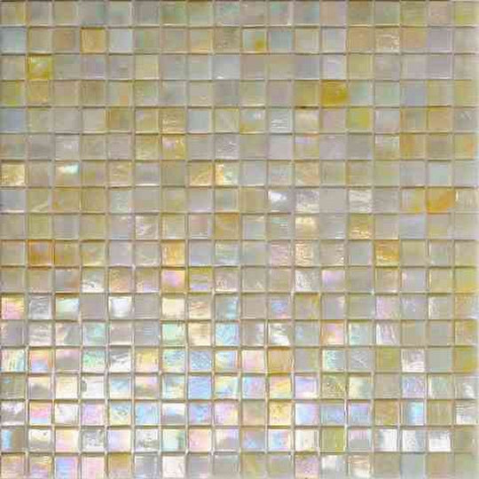 MiR Alma Solid Color 0.6" Nibble Beige 11.6" x 11.6" Glass Mosaic