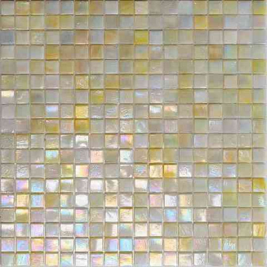 MiR Alma Solid Color 0.6" Nibble Beige 11.6" x 11.6" Glass Mosaic