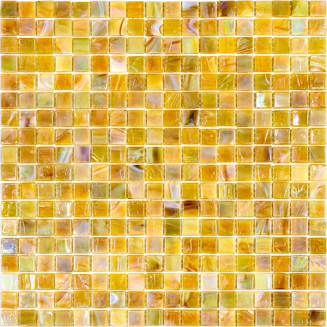 MiR Alma Solid Color 0.6" Nibble Beige 11.6" x 11.6" Glass Mosaic