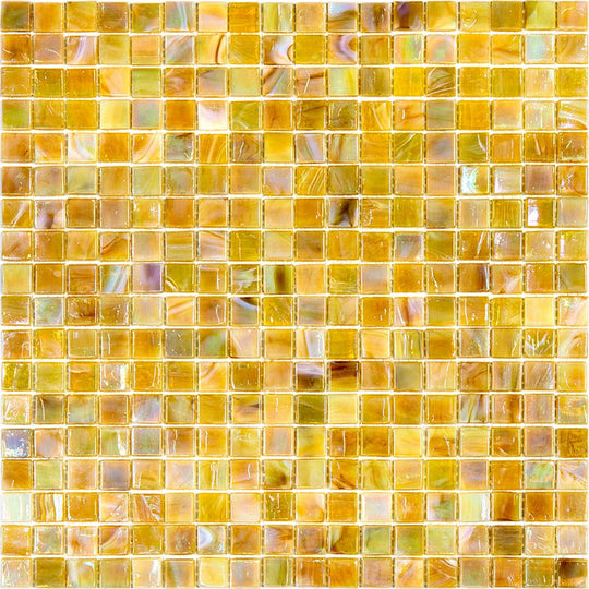 MiR Alma Solid Color 0.6" Nibble Beige 11.6" x 11.6" Glass Mosaic