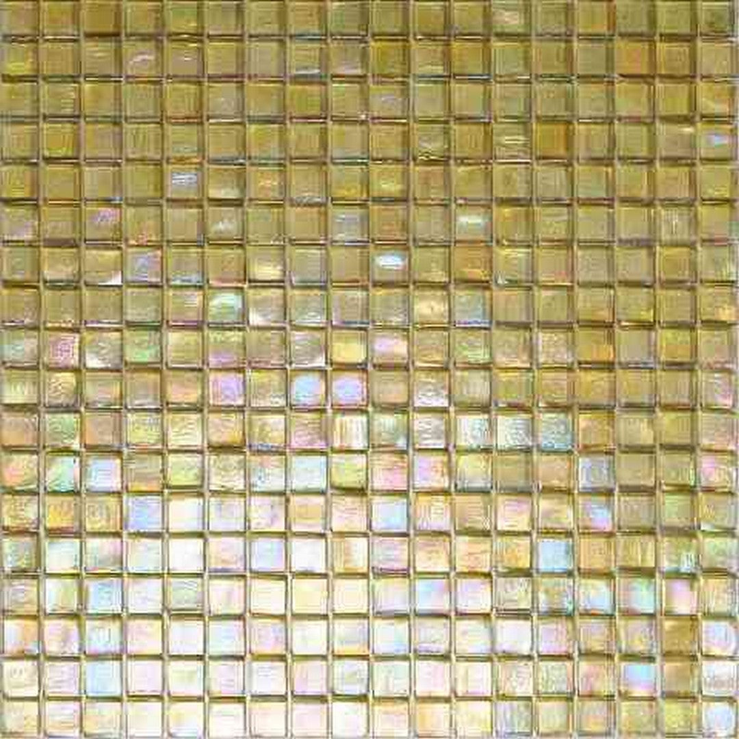 MiR Alma Solid Color 0.6" Nibble Beige 11.6" x 11.6" Glass Mosaic