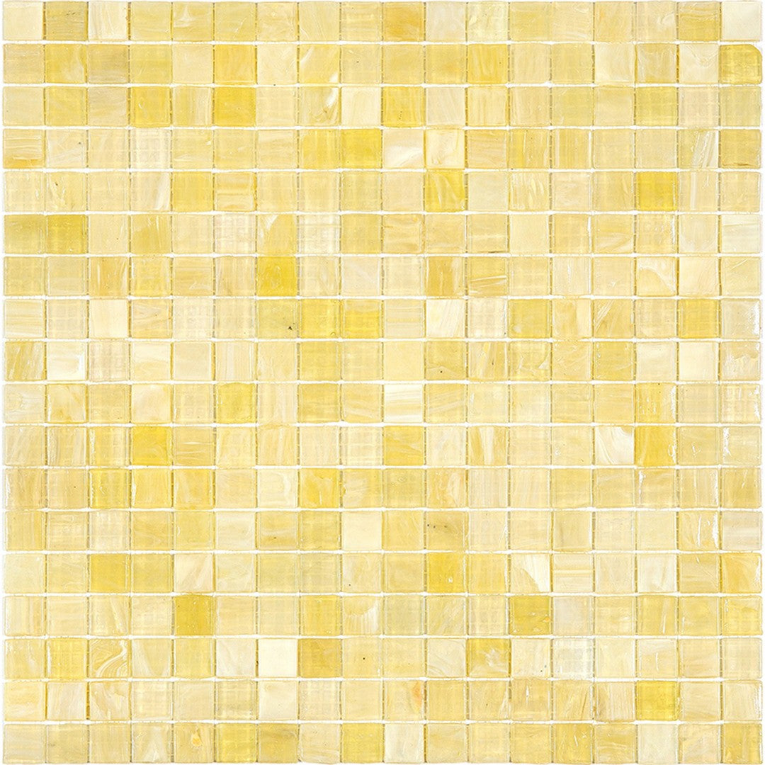 MiR Alma Solid Color 0.6" Nibble Beige 11.6" x 11.6" Glass Mosaic