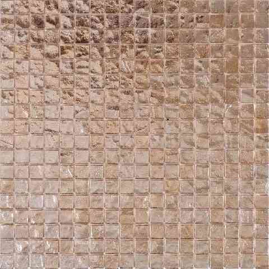 MiR Alma Solid Color 0.6" Nibble Beige 11.6" x 11.6" Glass Mosaic