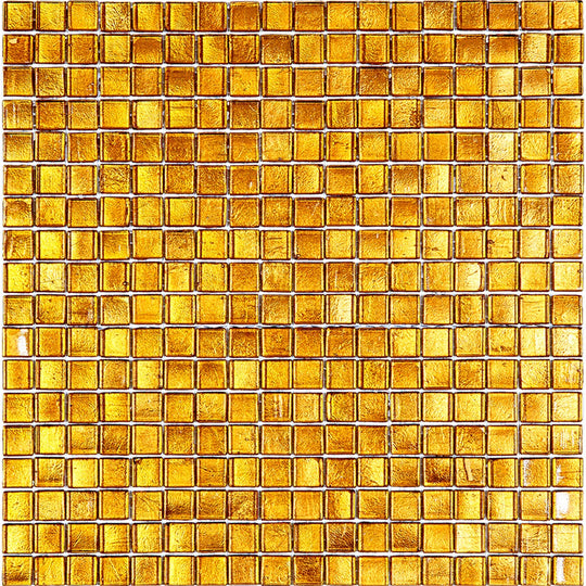 MiR Alma Solid Color 0.6" Nibble Brown 11.6" x 11.6" Glass Mosaic