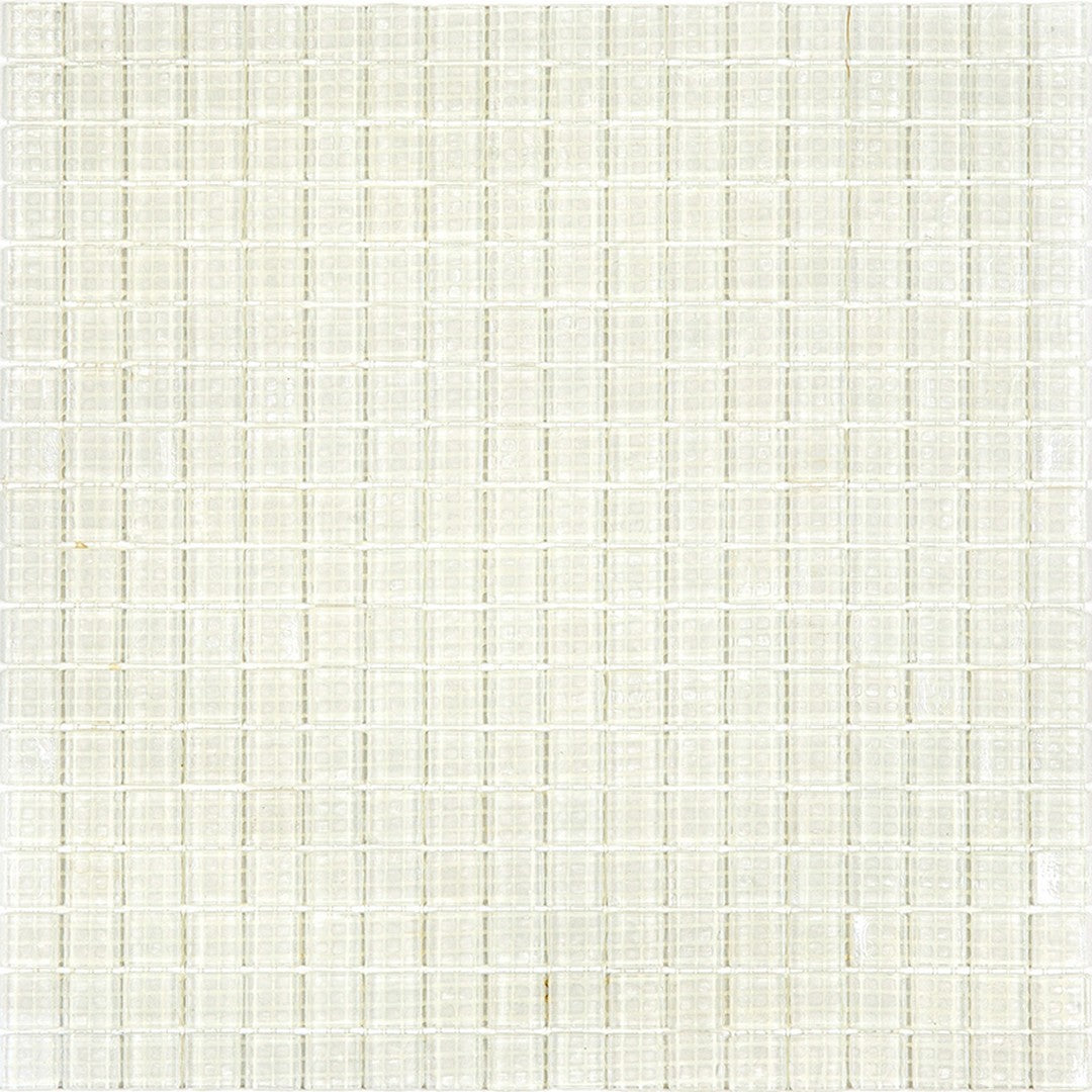 MiR Alma Solid Color 0.6" Nibble White 11.6" x 11.6" Glass Mosaic