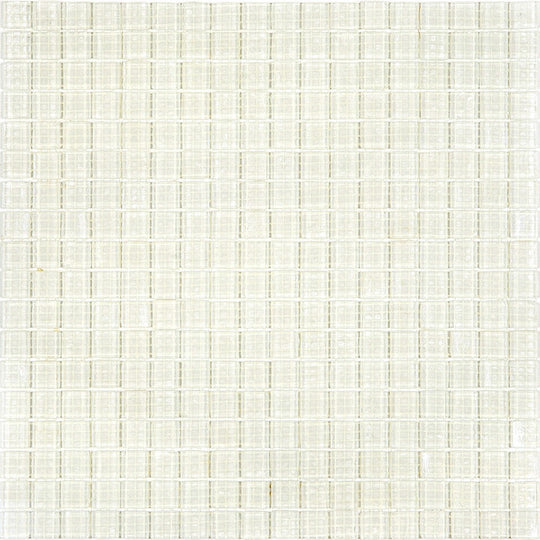 MiR Alma Solid Color 0.6" Nibble White 11.6" x 11.6" Glass Mosaic