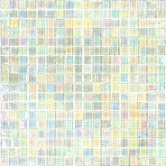 MiR Alma Solid Color 0.6" Nibble White 11.6" x 11.6" Glass Mosaic