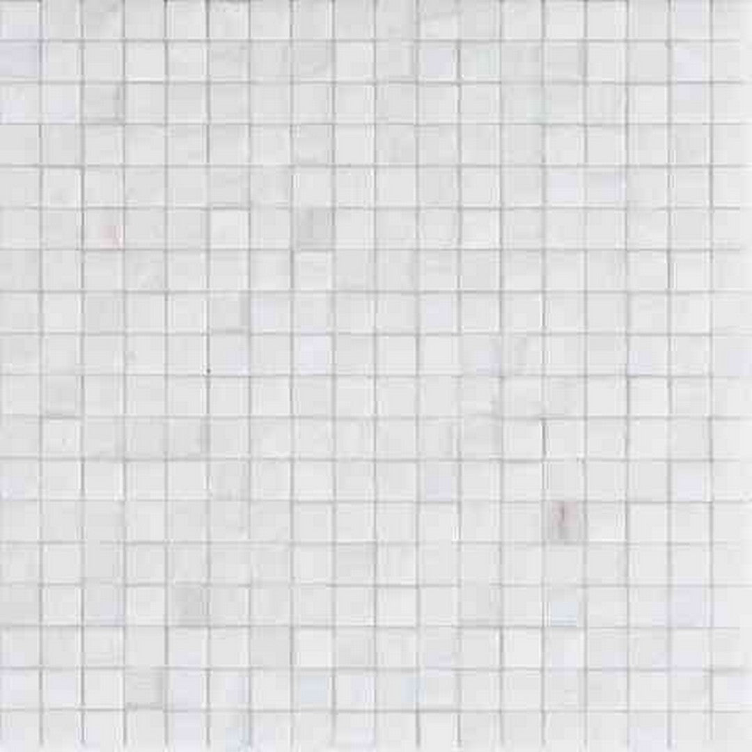 MiR Alma Solid Color 0.6" Nibble White 11.6" x 11.6" Glass Mosaic