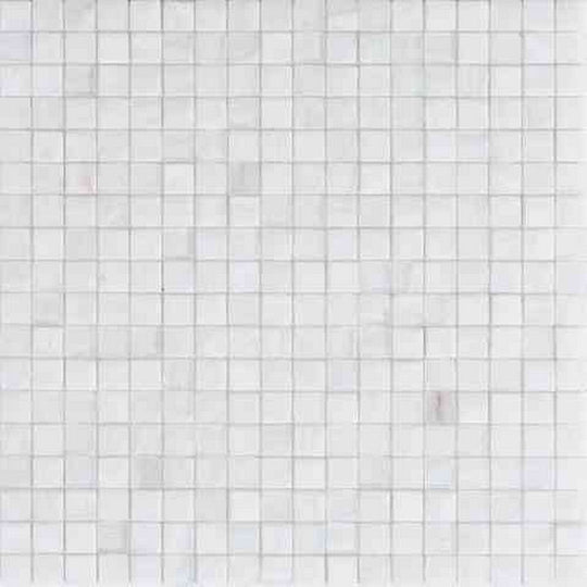 MiR Alma Solid Color 0.6" Nibble White 11.6" x 11.6" Glass Mosaic