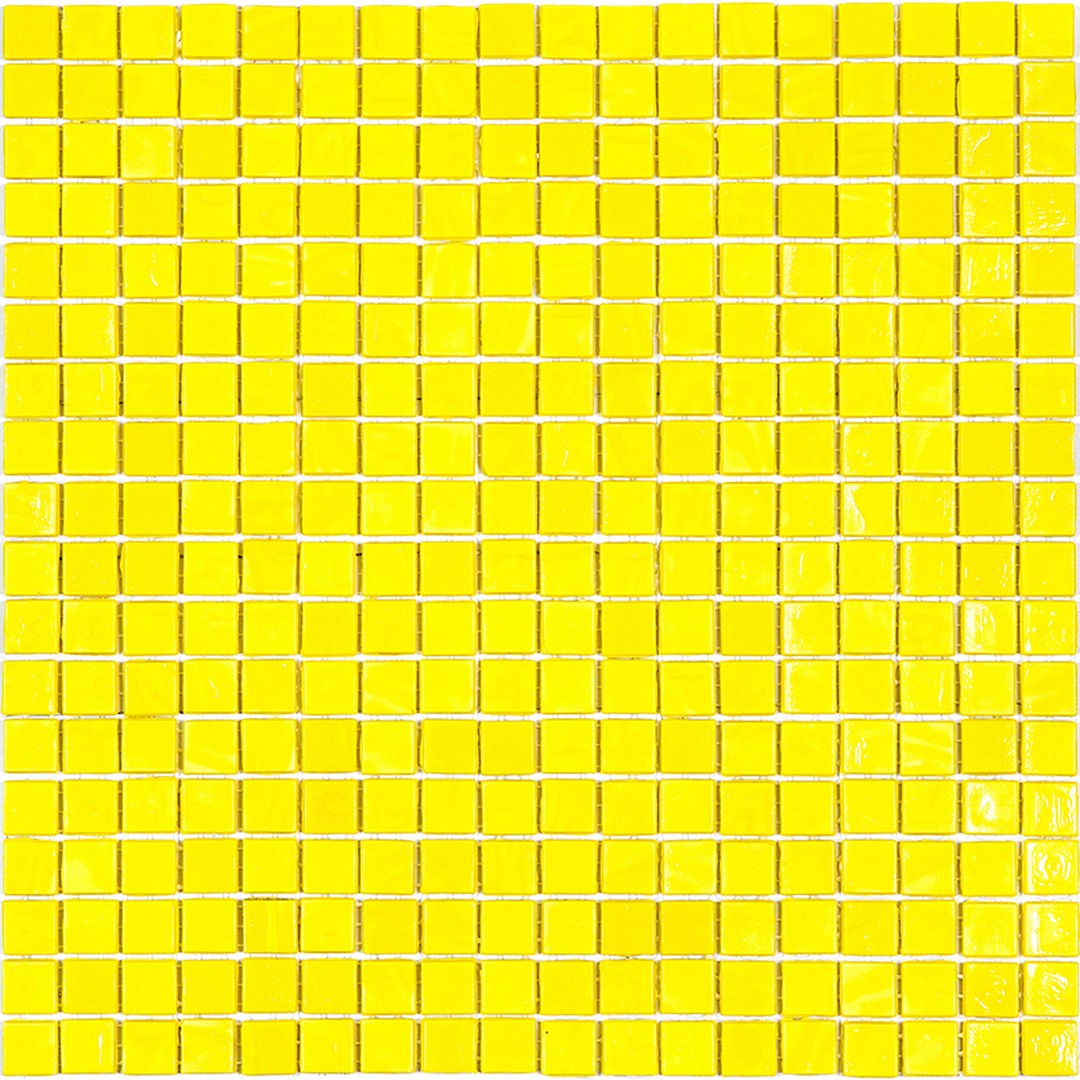 MiR Alma Solid Color 0.6" Nibble Yellow 11.6" x 11.6" Glass Mosaic