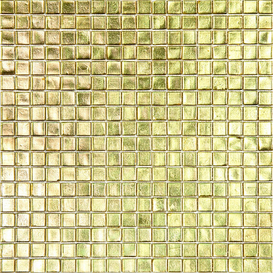 MiR Alma Solid Color 0.6" Nibble Yellow 11.6" x 11.6" Glass Mosaic