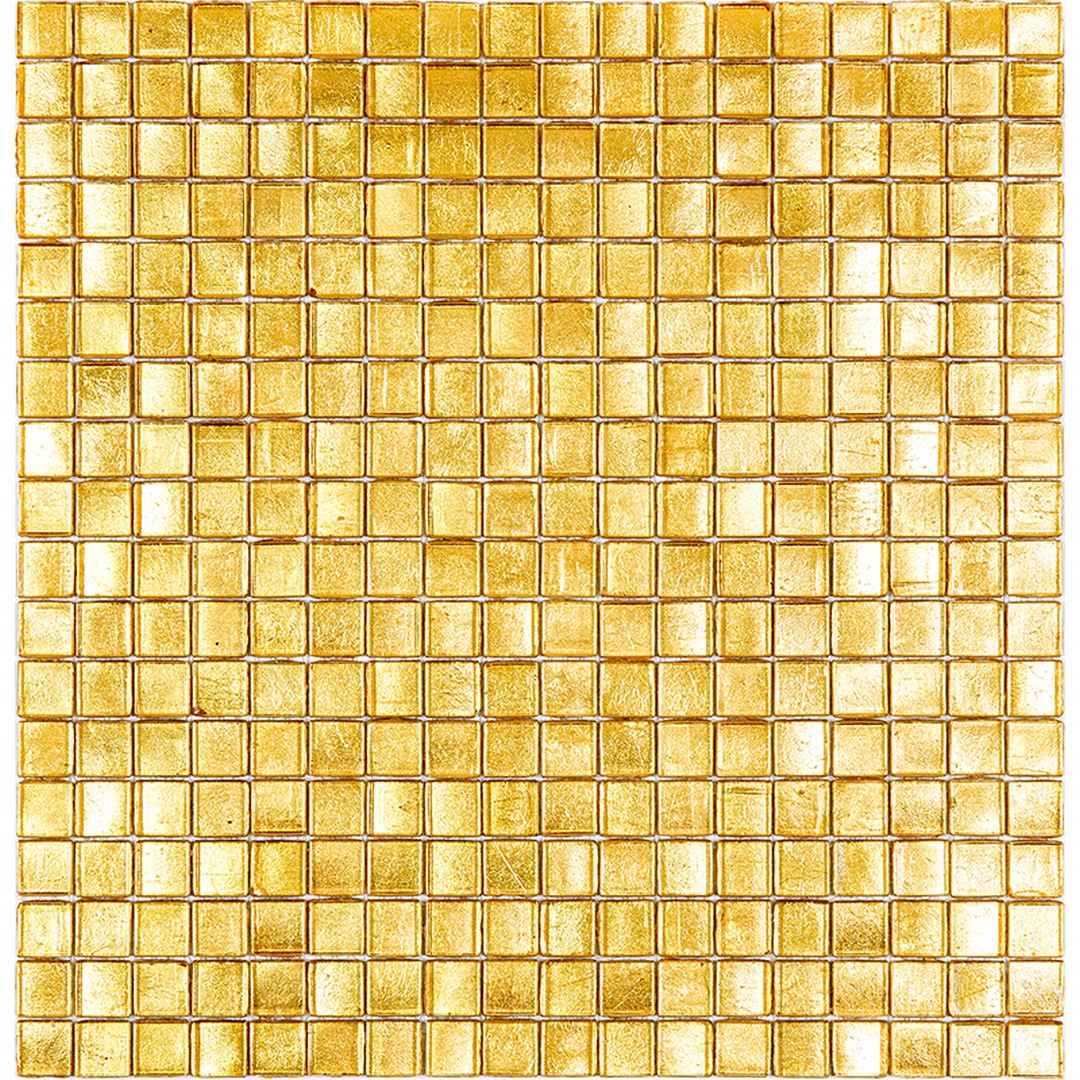 MiR Alma Solid Color 0.6" Nibble Yellow 11.6" x 11.6" Glass Mosaic