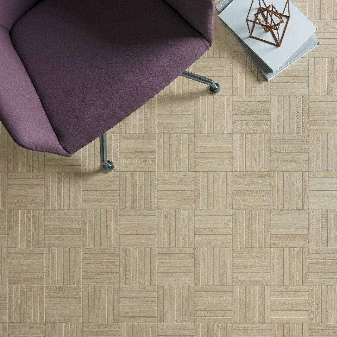 Crossville-12-x-12-Nest-Unpolished-Porcelain-1x6-Mosaic-Mindful-Olive-&-Oak-Mix