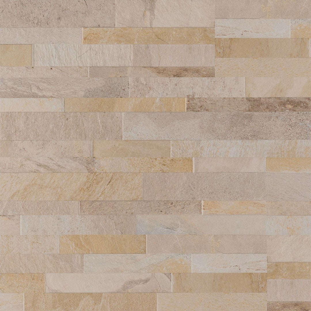 MS International Dekora Canyon Cream 6" x 24" Matte Glazed Porcelain Stacked Ledgerstone Panel