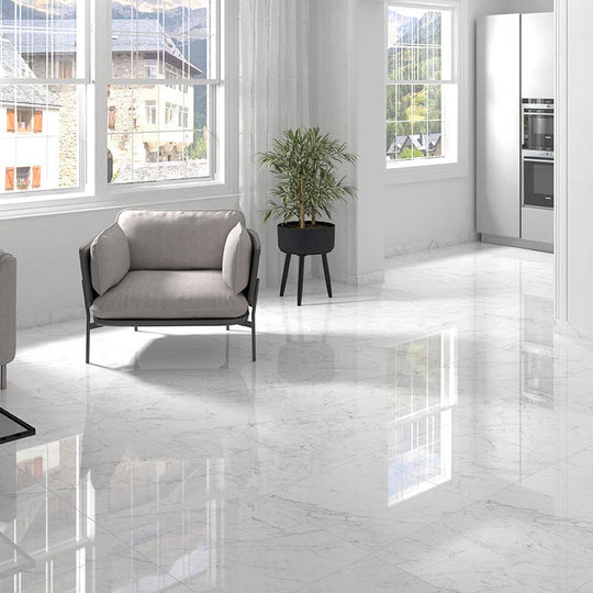 MS-International-Kaya-24-x-48-Polished-Porcelain-Glazed-Tile-Carrara-Bianco-White-Warm