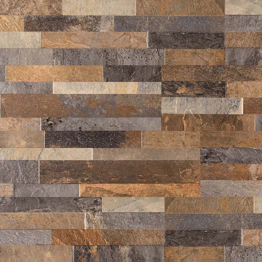 MS International Dekora Rocky Gold 6" x 24" Matte Glazed Porcelain Stacked Ledgerstone Panel