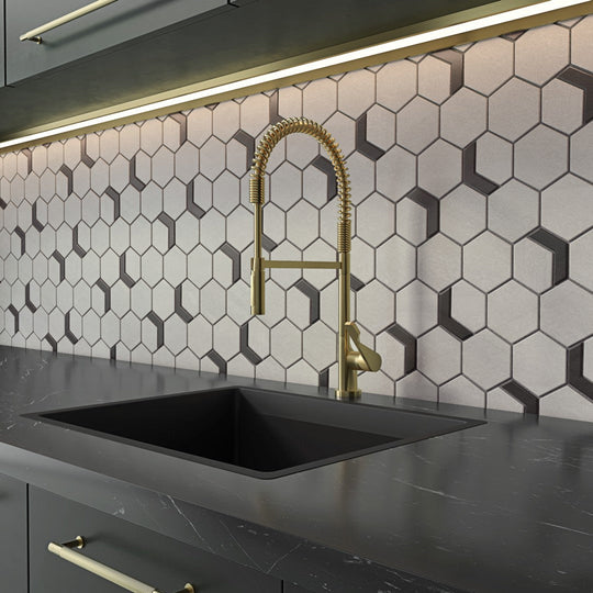 Crossville-11-x-12-Native-Metal-Unpolished-Porcelain-2-Hexagon-Mixed-Mosaic-Noble-Platinum-With-Iron