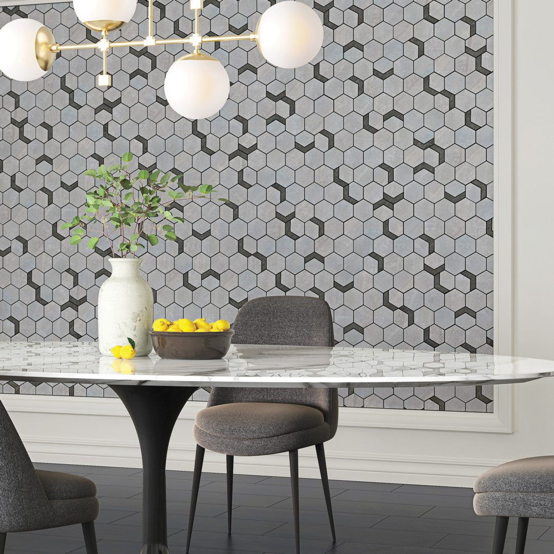 Crossville-11-x-12-Native-Metal-Unpolished-Porcelain-2-Hexagon-Mixed-Mosaic-Crucible-Steel-With-Iron