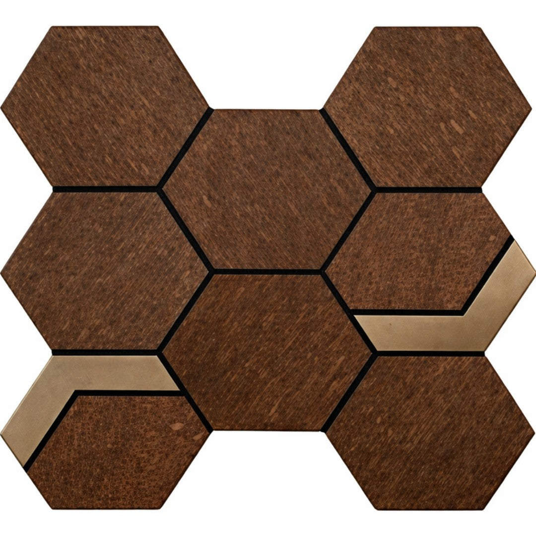 Crossville 11" x 12" Native Metal Unpolished Porcelain 2" Hexagon Mixed Mosaic