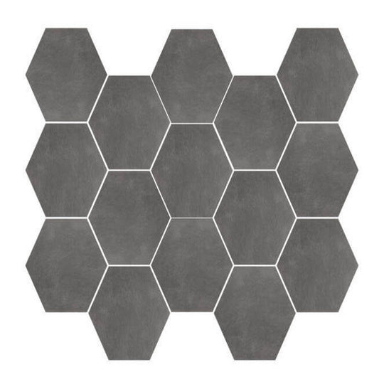 Happy Floors 10" x 14" Newton Interlocking Natural Porcelain Hexagon Mosaic