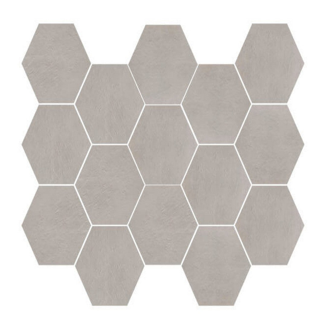 Happy Floors 10" x 14" Newton Interlocking Natural Porcelain Hexagon Mosaic