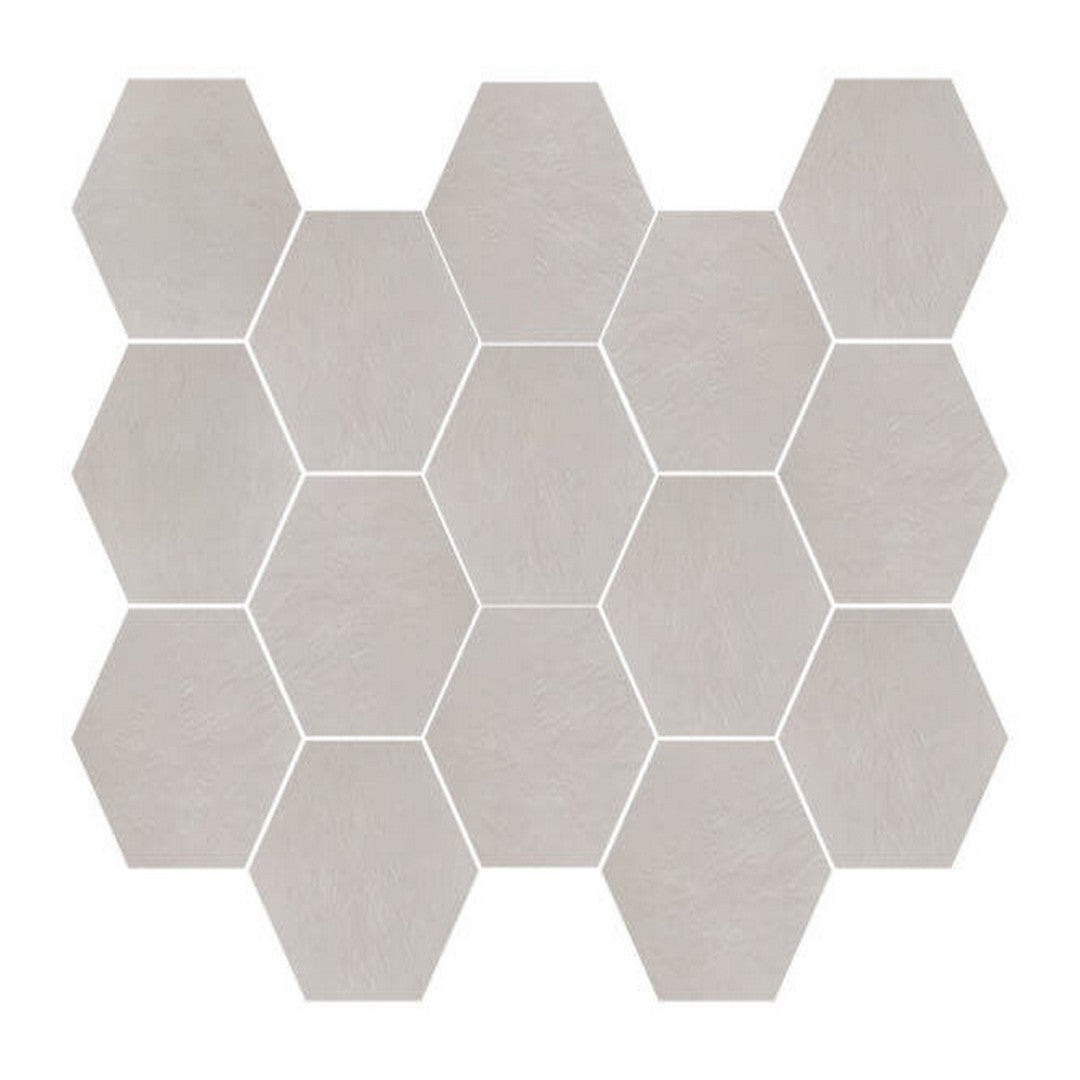 Happy Floors 10" x 14" Newton Interlocking Natural Porcelain Hexagon Mosaic