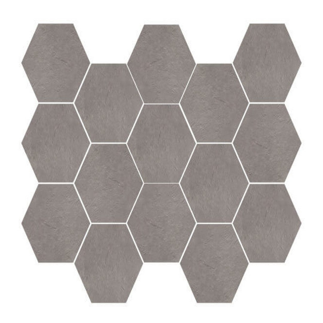 Happy Floors 10" x 14" Newton Interlocking Semi-Polished Porcelain Hexagon Mosaic