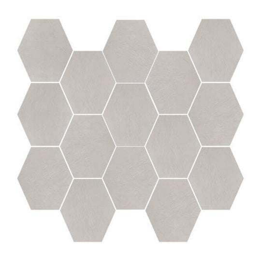 Happy Floors 10" x 14" Newton Interlocking Semi-Polished Porcelain Hexagon Mosaic