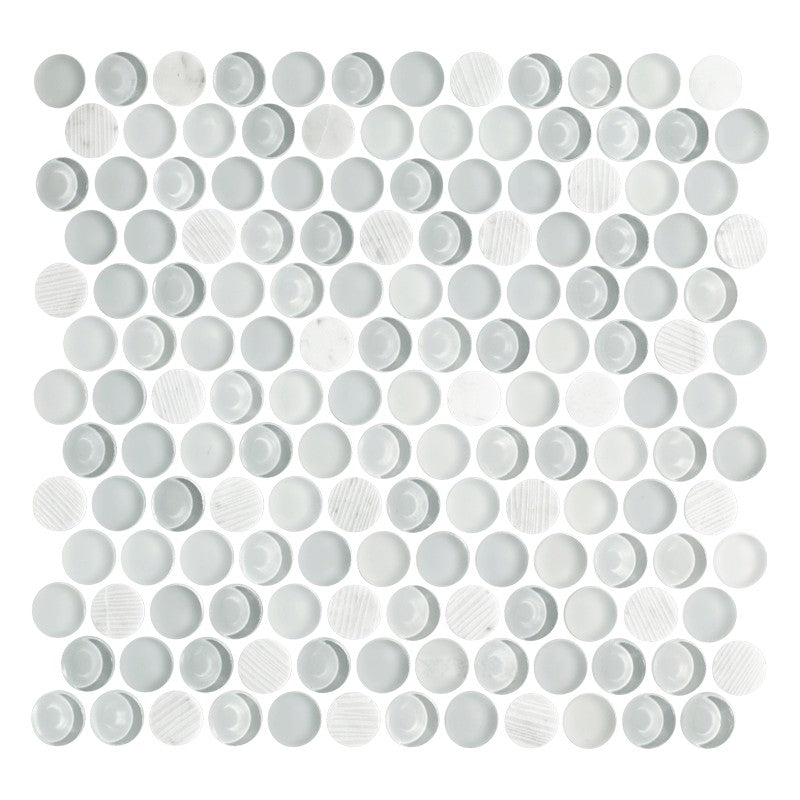 Maniscalco Stone 11.2" x 11.7" Bennelong Point Stone & Glass Blend Dots Mosaic