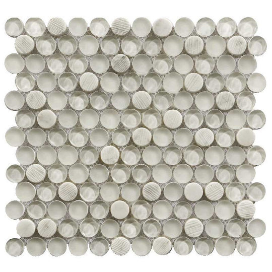 Maniscalco Bennelong Point 11.2" x 11.7" Stone & Glass Blend Dots Mosaic