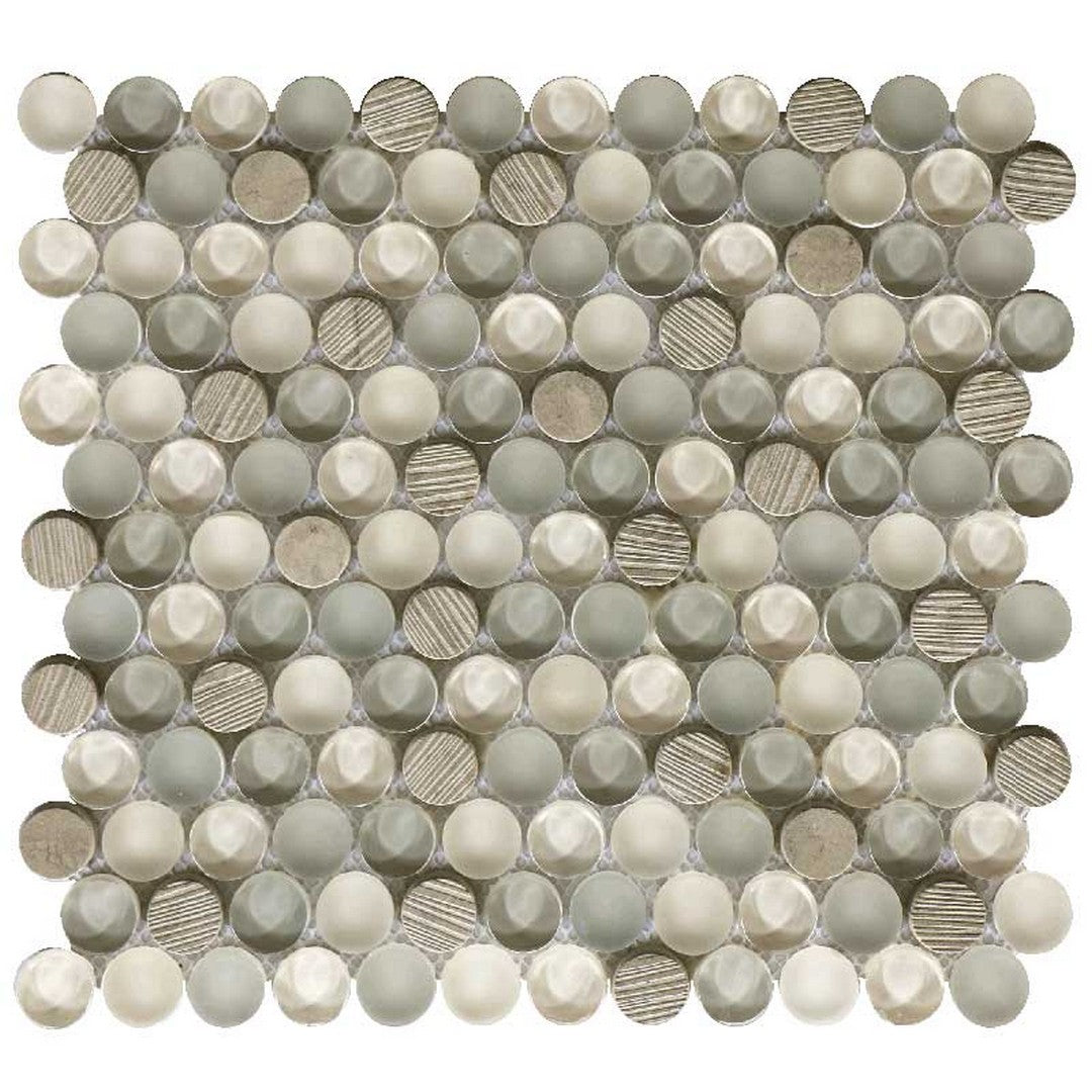 Maniscalco Bennelong Point 11.2" x 11.7" Stone & Glass Blend Dots Mosaic