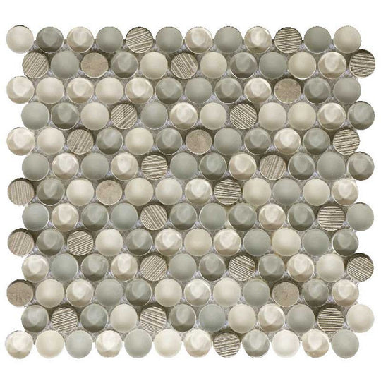 Maniscalco Bennelong Point 11.2" x 11.7" Stone & Glass Blend Dots Mosaic