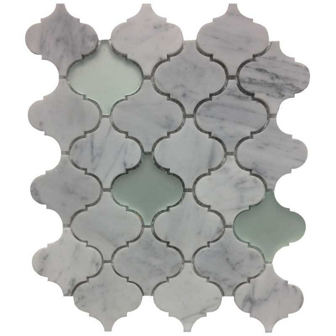 Maniscalco Sydney Cove 10.2" x 12.2" Glass & Stone Water Jet Arabesque Mosaic