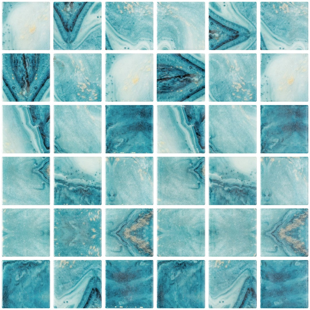 Tesoro 12.25" x 12.25" Vanguard Dot Mounted Glass 2" Mosaic