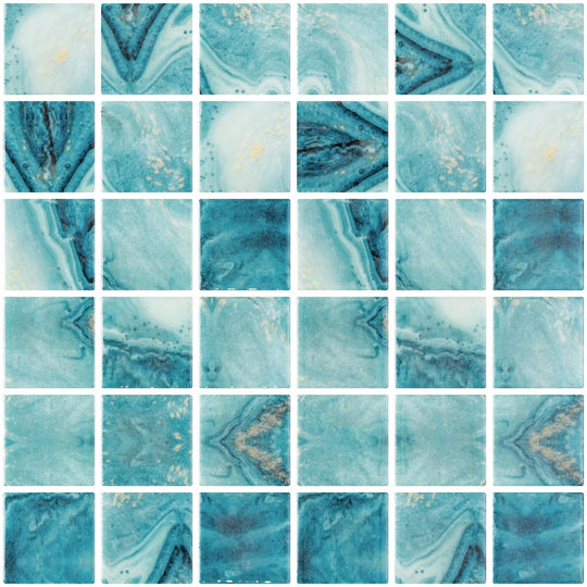 Tesoro 12.25" x 12.25" Vanguard Dot Mounted Glass 2" Mosaic