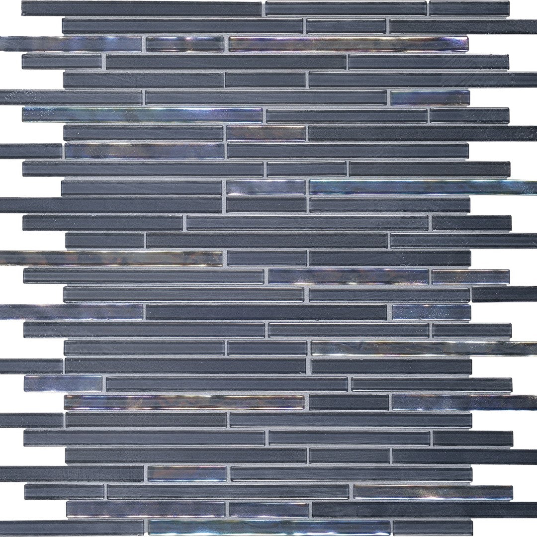 Daltile-Opulence-12-x-12-Glossy-Glass-3/8-Random-Linear-Mosaic-Indigo