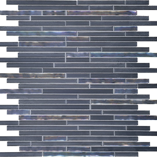 Daltile-Opulence-12-x-12-Glossy-Glass-3/8-Random-Linear-Mosaic-Indigo