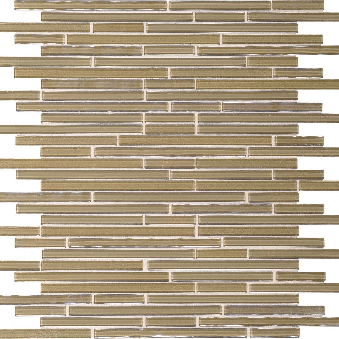 Daltile-Opulence-12-x-12-Glossy-Glass-3/8-Random-Linear-Mosaic-Sandstone