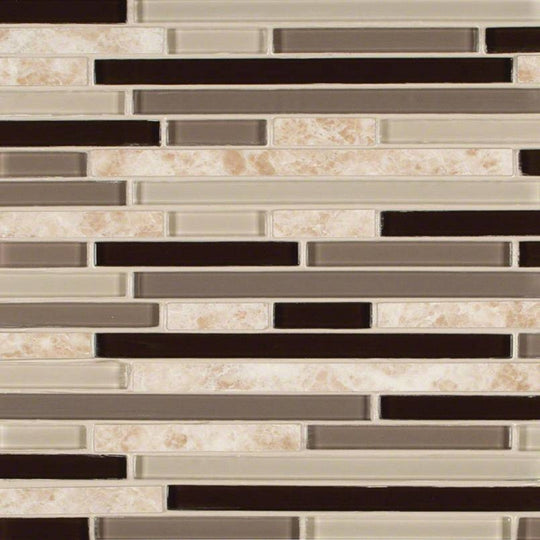 MS International Decorative Blend 12" x 12" Stone & Glass Mosaic