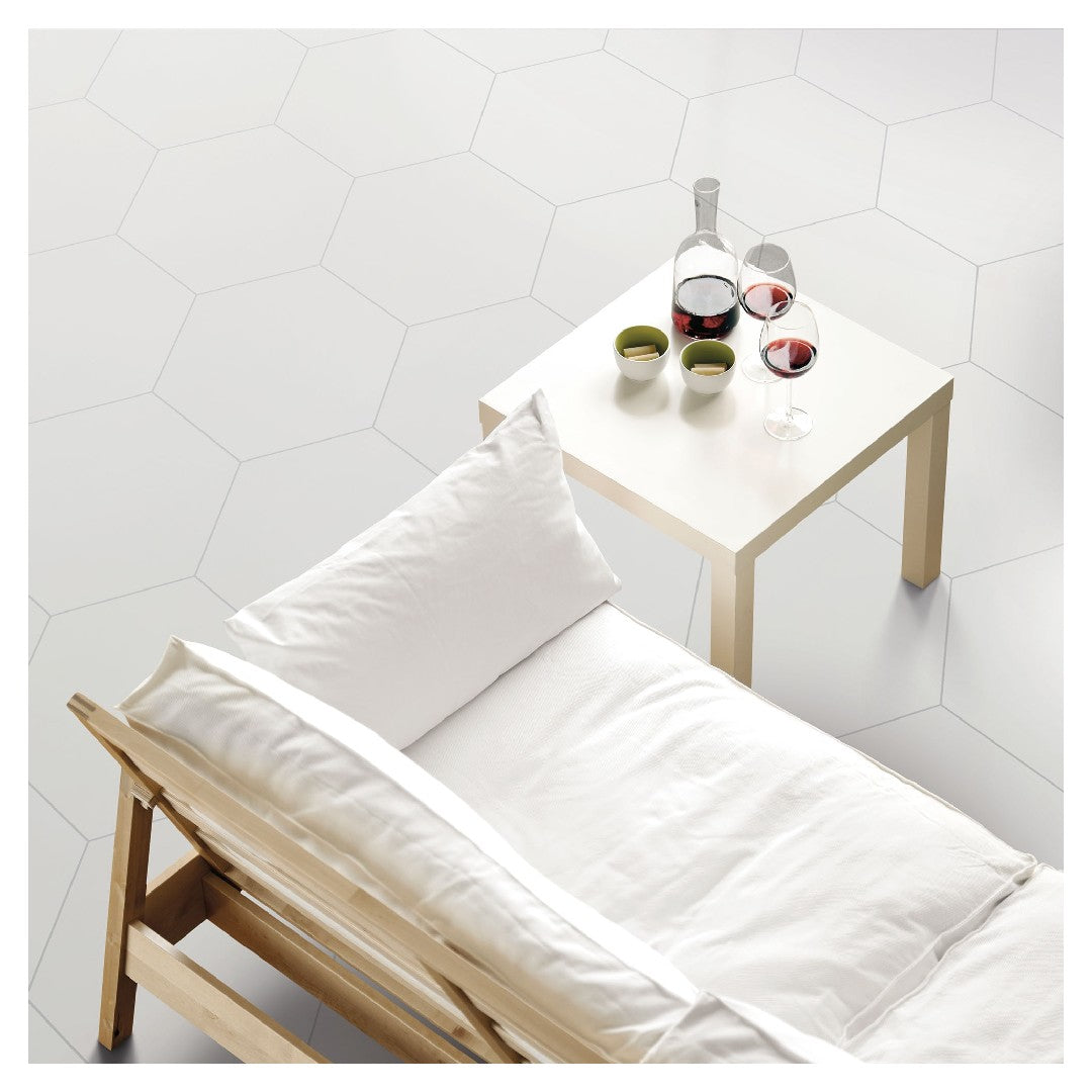 Daltile-Bee-Hive-20-x-24-Matte-Porcelain-Hexagon-Floor-Tile-White